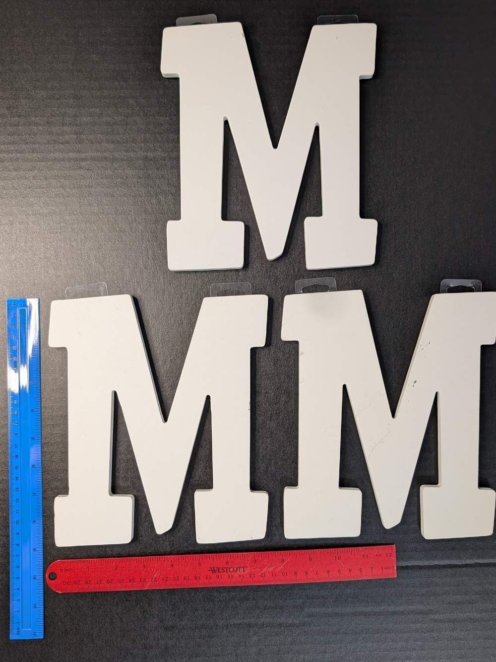 Letter "M" Hobby Lobby Lot Of three White matte 8x9 inches
